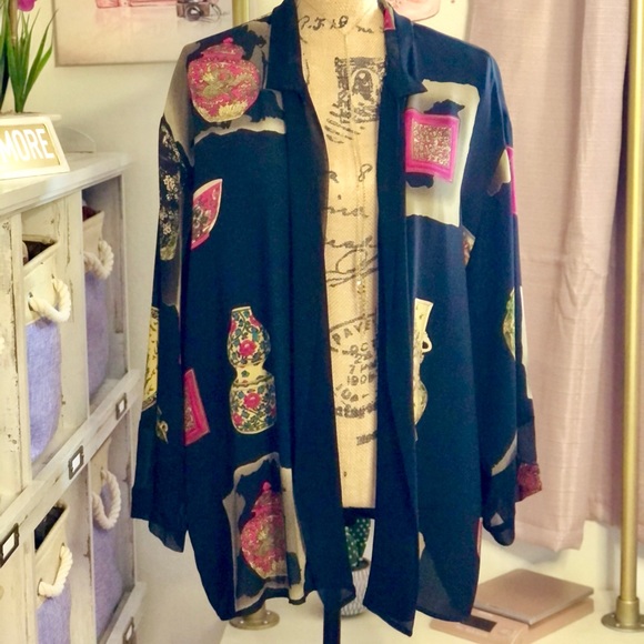 Harari vintage 100% silk kimono robe - Picture 7 of 12